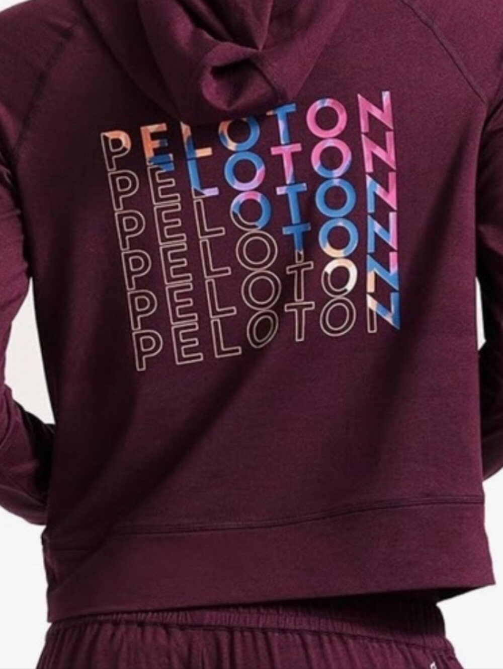 NWT Peloton Dream Blend Maroon/Purple Hoodie with Pink Logo Women's Large - Picture 2 of 8